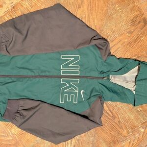 Nike Green and Gray Kids Windbreaker Jacket